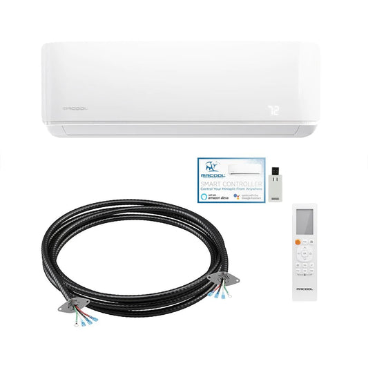 DIY 4th Generation 18K BTU Heat Pump Wall Mount Air Handler 230 volt with 25ft DIYPro Cable and Enhanced WiFi